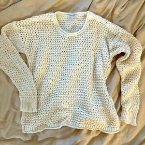 Madewell cropped off-white crochet sweater